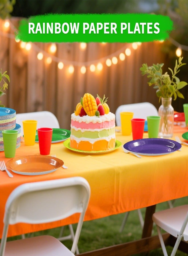 Grencian 120Pcs Rainbow Paper Plates 7" and 9" Rainbow Party Platters Disposable Colorful Plates for Birthday Rainbows Theme Party Wedding Baby Shower Dinner Party Decoration - Image 5